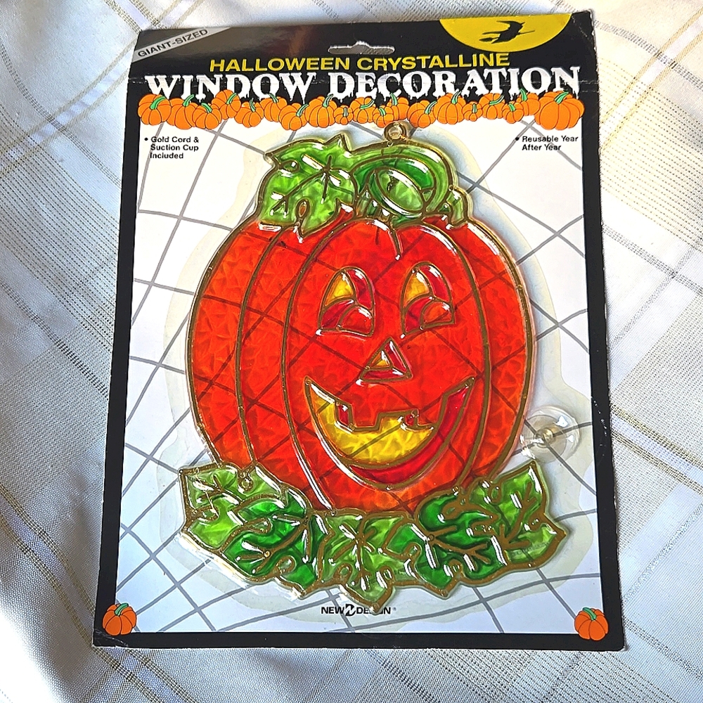 VNTG, NIP Halloween Jack-o-Latern Sun Catcher